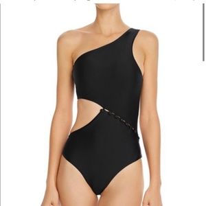 NWT Red Carter Peri One Piece Black Swimsuit